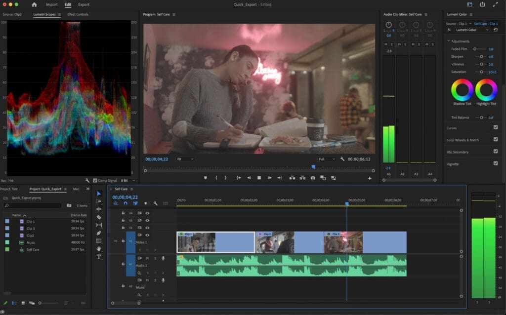 Adobe Premiere Pro Editing Timeline
